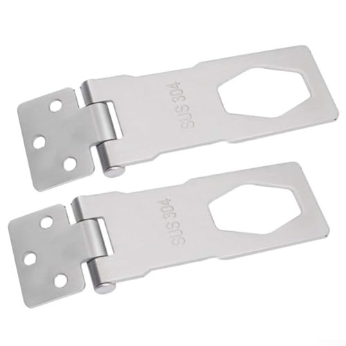 Schließbare Haspe und Klammer mit Vorhängeschloss, Edelstahl Schuppenschloss Türschlösser Haspen Drehknopf Schlüssel Verriegelung Haspen 10,2 cm (2 Stück) von Homefurnishmall