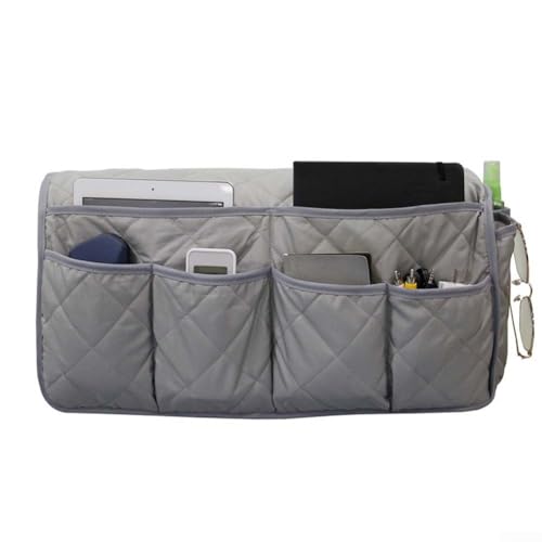 Sofa Stuhl Armlehne Aufbewahrung Organizer rutschfeste Couch Liege Fernbedienung Halter Wasserdicht Sofa Arm ordentlich hängende Aufbewahrungstasche mit 12 Taschen für Buchgläser (grau) von Homefurnishmall