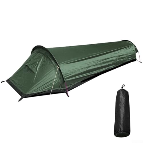 Trekker-Zelt, 1-Mann-Zelt, ultraleichtes Einzelpersonen-Campingzelt mit regendichtem und winddichtem Design, Schlafsack für Wandern, Camping (grün) von Homefurnishmall