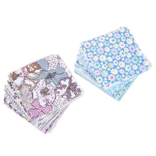 Verschiedene Baumwollstoffe, 100 Stück, Bündel zum Nähen und Quilten, geeignet für Bastelprojekte wie hängende Herzen, Lavendeltaschen, Mini-Taschen, Bettlaken und Bekleidung Verschiedene Baumwollstoffe, 100 Stück, Bündel zum Nähen und Quilten, geeignet für Bastelprojekte wie hängende Herzen, Lavendeltaschen, Mini-Taschen, Bettlaken und Bekleidung von Homefurnishmall