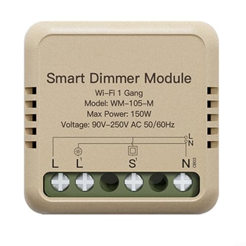 Verschönern Sie Ihren Wohnraum mit Tuyas sprachgesteuertem Smart-Lichtschalter-Modul für einfache Nutzung (Wifi 1-Gang-Dimmer) von Homefurnishmall