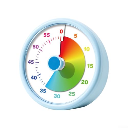 Visueller Timer für Kinder, 60-Minuten-Countdown für Klassenzimmer, Büro, Küche, leises Zeitmanagement-Werkzeug, für Regenbogen-Muster (blau) von Homefurnishmall