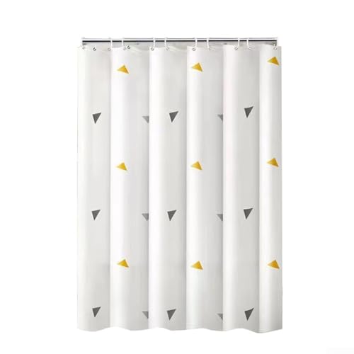 Wasserdichter Duschvorhang mit blickdichtem Design und umgekehrtem Dreiecksdruck für moderne Häuser (180 x 180 cm) von Homefurnishmall