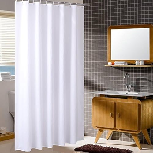 Homehold 180cm Wide by 200cm High White Shower Curtain, Waterproof Polyester Bathroom Curtain with Hooks Homehold 180cm Wide by 200cm High White Shower Curtain, Waterproof Polyester Bathroom Curtain with Hooks von Homehold