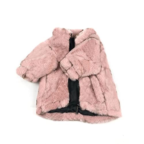 Französische Bulldogge Chihuahua Corgi Kleine und mittlere Hundekleidung und Pelzmantel Designer Warme Fleecejacke Winter Weich (Color : Pink, Size : M.) von Homeilteds