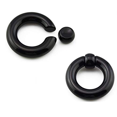 Homeilteds 1Pair Acryl Große Riesen-Ring-Ohr-Tunnel-Stecker-Expander-Male-Nasen-Ring-Piercing Plugs (Main Stone Color : 4mm(6g), Metal Color : Black) von Homeilteds