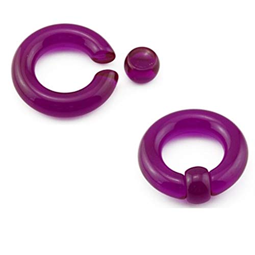 Homeilteds 1Pair Acryl Große Riesen-Ring-Ohr-Tunnel-Stecker-Expander-Male-Nasen-Ring-Piercing Plugs (Main Stone Color : 4mm(6g), Metal Color : Purple) von Homeilteds