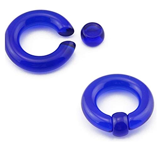 Homeilteds 1Pair Acryl Große Riesen-Ring-Ohr-Tunnel-Stecker-Expander-Male-Nasen-Ring-Piercing Plugs (Main Stone Color : 5mm(4g), Metal Color : Dark Blue) von Homeilteds