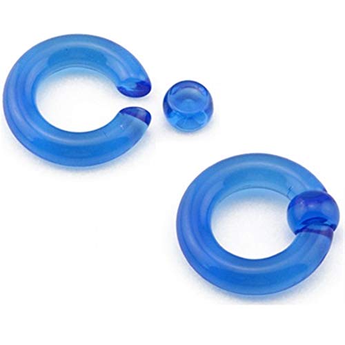 Homeilteds 1Pair Acryl Große Riesen-Ring-Ohr-Tunnel-Stecker-Expander-Male-Nasen-Ring-Piercing Plugs (Main Stone Color : 5mm(4g), Metal Color : Light Blue) von Homeilteds