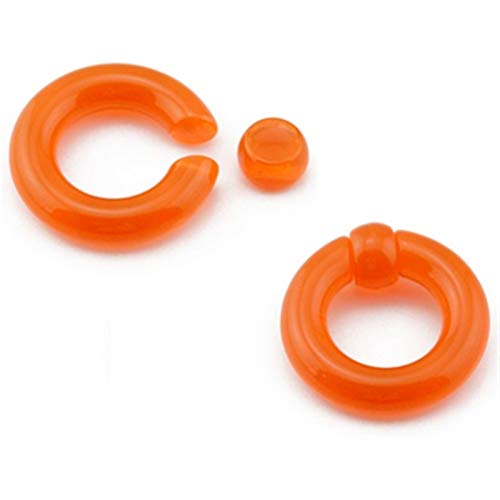 Homeilteds 1Pair Acryl Große Riesen-Ring-Ohr-Tunnel-Stecker-Expander-Male-Nasen-Ring-Piercing Plugs (Main Stone Color : 5mm(4g), Metal Color : Orange) von Homeilteds