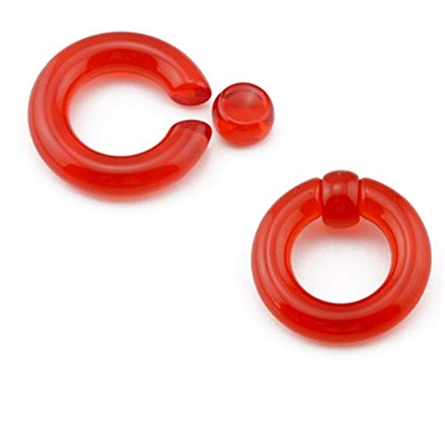 Homeilteds 1Pair Acryl Große Riesen-Ring-Ohr-Tunnel-Stecker-Expander-Male-Nasen-Ring-Piercing Plugs (Main Stone Color : 5mm(4g), Metal Color : Red) von Homeilteds