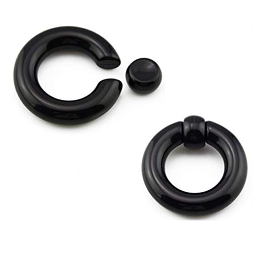 Homeilteds 1Pair Acryl Große Riesen-Ring-Ohr-Tunnel-Stecker-Expander-Male-Nasen-Ring-Piercing Plugs (Main Stone Color : 6mm(2g), Metal Color : Black) von Homeilteds