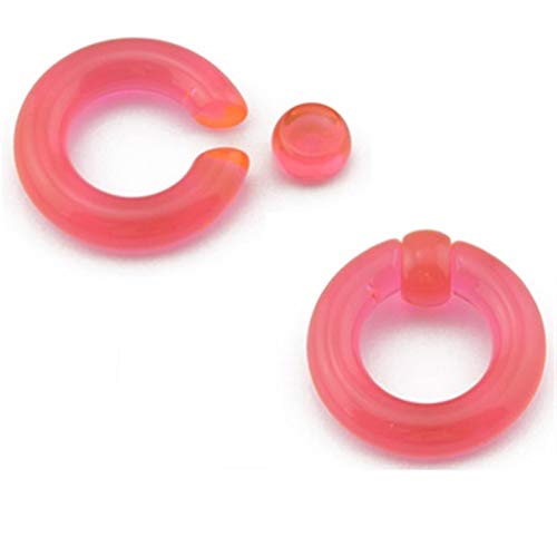 Homeilteds 1Pair Acryl Große Riesen-Ring-Ohr-Tunnel-Stecker-Expander-Male-Nasen-Ring-Piercing Plugs (Main Stone Color : 6mm(2g), Metal Color : Pink) von Homeilteds