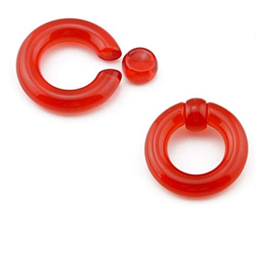 Homeilteds 1Pair Acryl Große Riesen-Ring-Ohr-Tunnel-Stecker-Expander-Male-Nasen-Ring-Piercing Plugs (Main Stone Color : 6mm(2g), Metal Color : Red) von Homeilteds