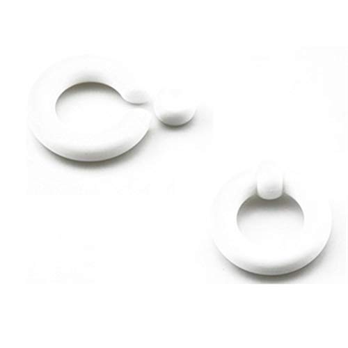 Homeilteds 1Pair Acryl Große Riesen-Ring-Ohr-Tunnel-Stecker-Expander-Male-Nasen-Ring-Piercing Plugs (Main Stone Color : 6mm(2g), Metal Color : White) von Homeilteds