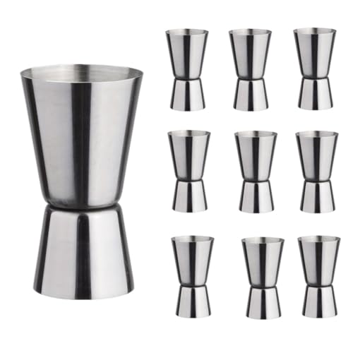 10 Stück Cocktail Messbecher, 15ml/30ml Edelstahl Double Side Jigger Short Drink Spiritus Maßnahme Jiggers Messung Jiggers japanischen Jigger für Bar Bartending Party. von Homeily