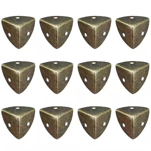 12 StückEckenschutz Metall Möbel-Ecken, Antike Möbel-Ecken Kantenschutz Metall-Schrankecken Kantenschutz mit Schrauben für Möbel, Schmuckbox, Geschenkbox, Schrank, Inklus, Bronze. von Homeily
