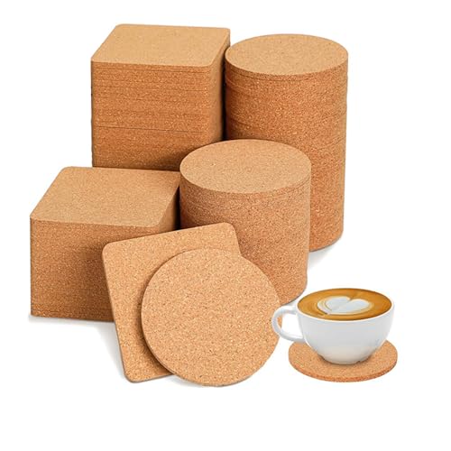 30 Stück untersetzer aus Holz, 10CM untersetzer holzs Korkuntersetzer Blank Natur-Holz untersetzer für DIY gebeizt Malerei Kaffee-Tee-untersetzer für Home Restaurant Büro. von Homeily
