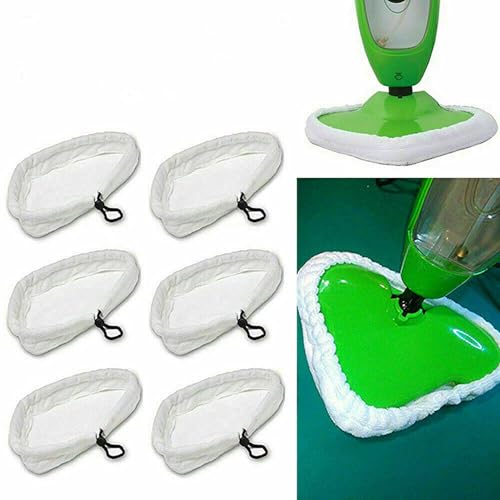 6 Stück Dampfbesen Ersatztücher, Waschbare Ersatz-Mikrofaser-Dampfmopp-Pads Wiederverwendbare Mikrofaser-Reinigungspads Kompatibel mit Steamboy H2O H20. von Homeily