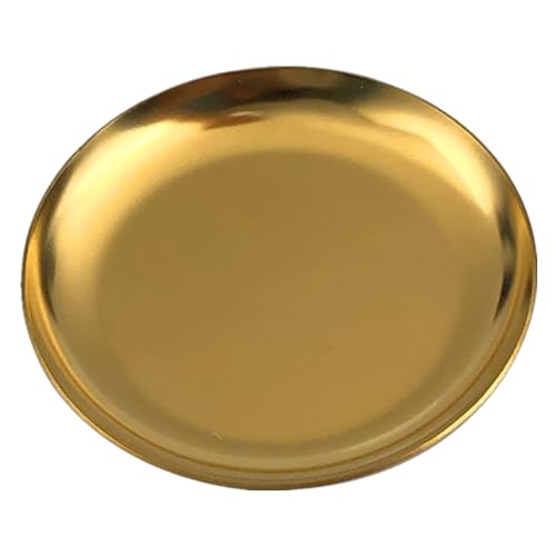 Tablett Gold Runde, Kleine Edelstahl Schmuck Tablett, Runde Servierplatte für Wohnheim Bad Teller Tee Obst Tabletts Schmuck Platte dekorative Lagerung Tablett für Schmuck Desserts Snack Kaffee. Tablett Gold Runde, Kleine Edelstahl Schmuck Tablett, Runde Servierplatte für Wohnheim Bad Teller Tee Obst Tabletts Schmuck Platte dekorative Lagerung Tablett für Schmuck Desserts Snack Kaffee. von Homeily