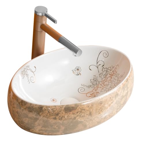 HomeLava Keramik Waschbecken mit Pop up Ablaufgarnitur, 480 x 330 x 140mm (ohne Wasserhahn) HomeLava Keramik Waschbecken mit Pop up Ablaufgarnitur, 480 x 330 x 140mm (ohne Wasserhahn) von HomeLava