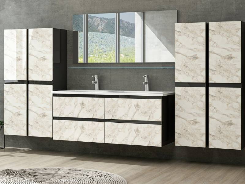 Badmöbel-Set Doppelwaschtisch Cobra New -D-4-xH doppelwaschtisch mit unterschrank doppelwaschtisch set doppelwaschbecken badmöbel set doppelwaschbecken badmöbel doppelwaschbecken unterschrank Set bad Möbel Set von Homeline