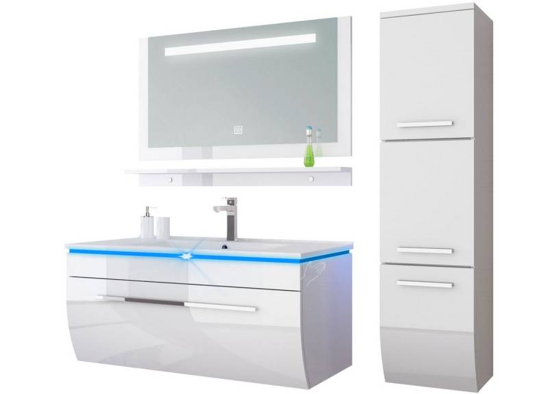 Homeline Badmöbel-Set Danny 90 -Weiss 1XH, (5-St) von Homeline