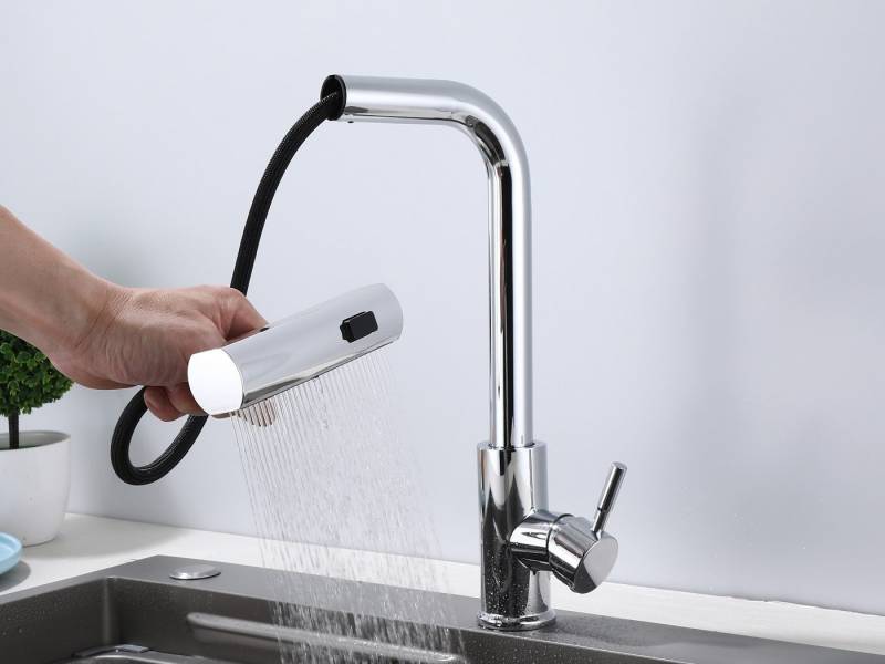 Homeline Küchenarmatur Küchenarmatur 360° Wasserhahn Küche Mischbatterie Spültisch Chrom (Mit flexibel, Schläuche, Wasserhahn) von Homeline