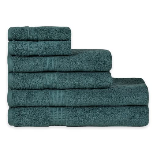 Homelover 100% Bio-Baumwolle Handtuch Set, Hohe Qualität, Weich & Sehr Saugfähig, Schnell Trocknendes, Oeko-TEX Made in Green&GOTS Zertifiziert(2-70x130, 2-50x90, 2-30x30, Forest Green) von Homelover