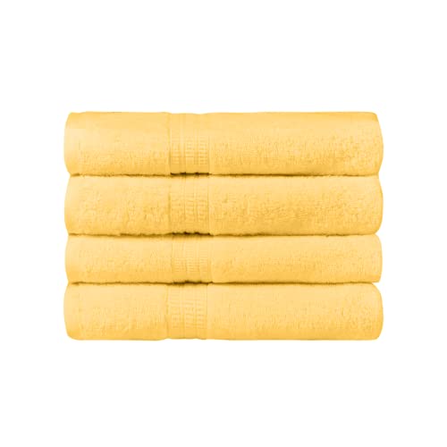 HOMELOVER Bio-Baumwollhandtücher - Handtuch-Set von 4, Extra weiche 100% türkische Baumwolle Friseur und Handtücher für Bad, Luxus Hand Gesicht Handtücher für Küche, Lemon Yellow von HOMELOVER