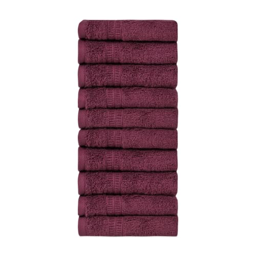 Homelover 100% Bio-Baumwolle Handtuch Set, Gästetücher, Hohe Qualität, Weich & Sehr Saugfähig, Schnell Trocknendes, Oeko-TEX Made in Green & GOTS Zertifiziert (10 Gästetücher, Plum Purple) von Homelover