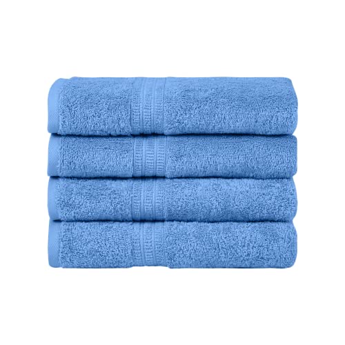HOMELOVER Bio-Baumwollhandtücher - Handtuch-Set von 4, Extra weiche 100% türkische Baumwolle Friseur und Handtücher für Bad, Luxus Hand Gesicht Handtücher für Küche, Sky Blue von HOMELOVER