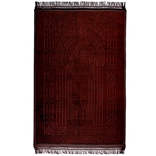 HOMELUX Gebetsteppich Islam Teppiche 80x120cm Prayer Mat Weich Gebetsteppich für Muslime Braun (H-B002) von HOMELUX