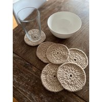 Untersetzer 6Er Set Gehäkelt Beige Für Gläser Oder Kaffeebecher Untersetzer 6Er Set Gehäkelt Beige Für Gläser Oder Kaffeebecher von HomemadeCreationLutz