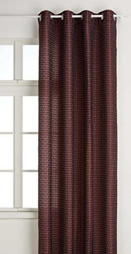 Home Maison 09374-8-AL Jacquardstore, Gardine, Vorhang mit Ösen, rund, 135, Violett/silberfarben x 260 cm von Homemaison