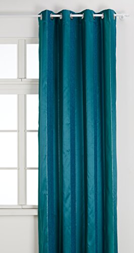 Home Maison 09375-8-AL Jacquard-Gardine mit Ösen, Chenille, vertikal gestreift, Blau/Silber, 135 cm x 260 cm von Homemaison