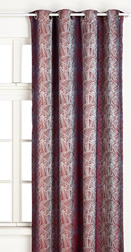 Home Maison 09376-8-AL Gardine, mit Ösen, Jacquard, 140 x 260 cm, silberfarben von Homemaison