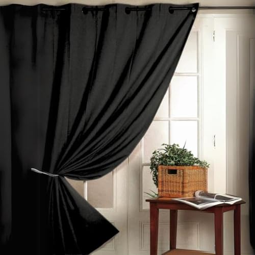 Home Maison 851167 Vorhänge zum Verdunkeln, aus Polyester, Polyester, schwarz, 140x260 von Homemaison