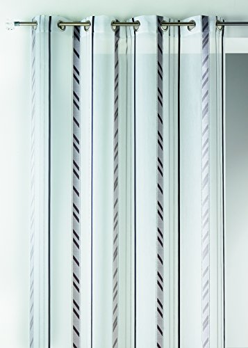 Home Maison HM6988301 Fantaisie Vorhang, gestreift, Organza, 140 x 260 cm, Polyester, Grau Home Maison HM6988301 Fantaisie Vorhang, gestreift, Organza, 140 x 260 cm, Polyester, Grau von Homemaison