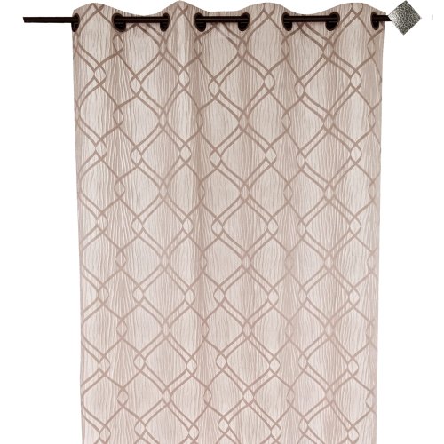 Home Maison HM698853754 Ösenvorhang Zürich, Jacquard, Knitteroptik, gekreuzte Linien, 135 x 260 cm, elfenbeinfarben von Homemaison