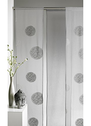 HomeMaison Schiebevorhang, Bestickt, Polyester, Motiv: Kreise, 50 x 260 cm, grau, 50 x 260 cm von HomeMaison