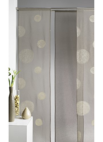 HomeMaison Schiebevorhang, Bestickt, Polyester, Motiv: Kreise, 50 x 260 cm, Taupe, 50 x 260 cm von HomeMaison