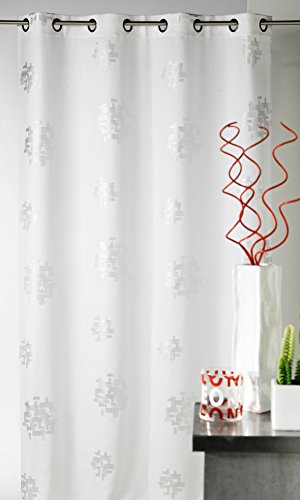 HomeMaison Vorhang Möbelbezüge Bedruckt Motiv Polyester 140 x 260 cm, weiß, 140 x 260 cm von HomeMaison