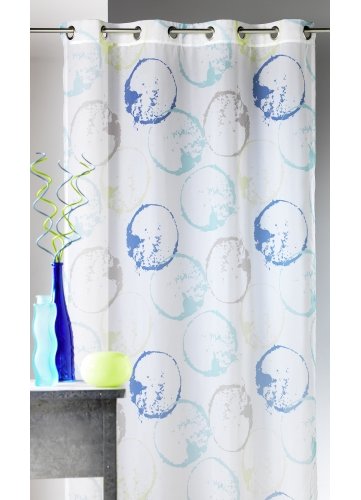 Home Maison hm6910244 Vorhang Voile Bedruckt mit Welt blau 135 x 250 cm von Homemaison