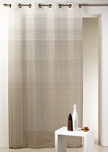 Homemaison Vorhang mit horizontalen Streifen und Farbverlauf, grau, 140 x 240 cm von Homemaison