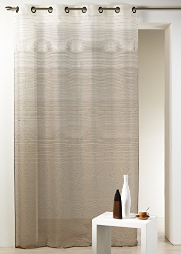 HomeMaison Vorhang mit horizontalen Streifen und Farbverlauf, grau, 140 x 240 cm von HomeMaison