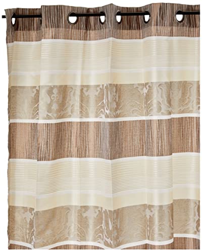 Homemaison hm69002986 Vorhang aus Jacquard, Bunte horizontalen Streifen beige 140 x 260 cm von Homemaison