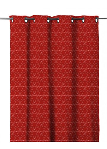 HomeMaison hm69celester Vorhang Polyester 280 x 140 cm, Polyester, rot, 280x140 cm von HomeMaison