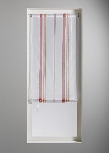 HomeMaison 09557 – 2-al Vitrage gestreift Etamine/Polyester Mehrfarbig 1 x 60 cm von HomeMaison