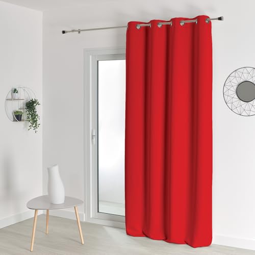 Homemaison 100% Verdunklungsvorhang feuerhemmend B1/M1 Paprikarot von Homemaison